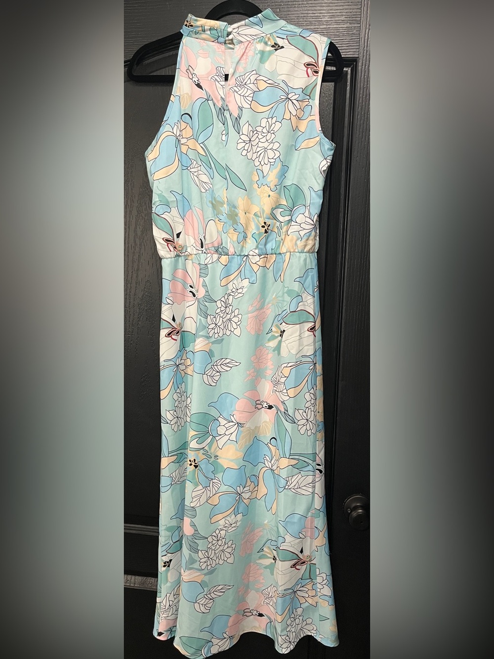Summer Satin Maxi Cocktail Dress M. 2953/bb12-3:v - Picture 7 of 8